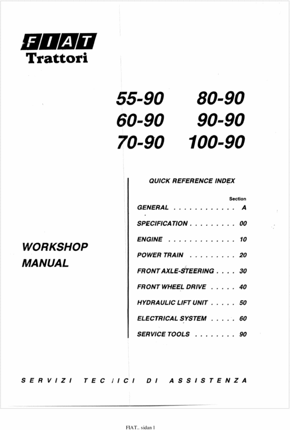 Product picture Workshop Manual Fiat Tractors